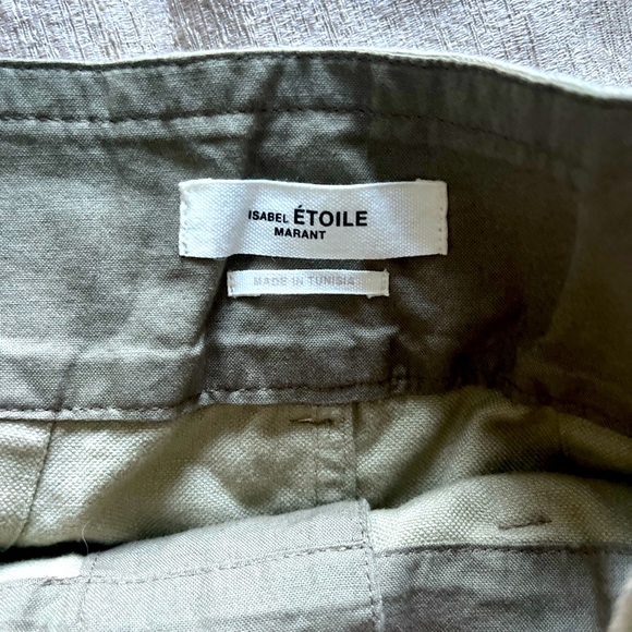 Isabel Marant paper bag canvas khaki cargo shorts w belt - Picture 4 of 5